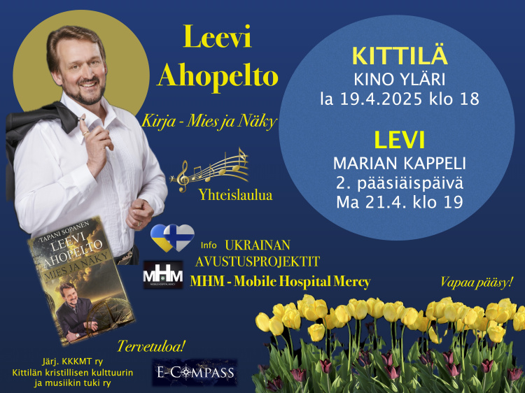 Yhteislaulutilaisuus Mies, kirja, keltaisia tulppaaneita